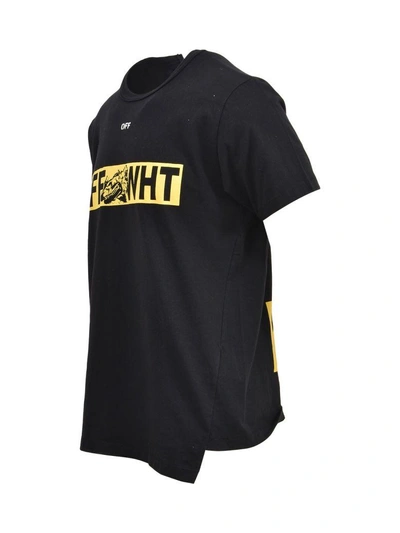 Shop Off-white Moto Spliced S-s T-shirt In Black