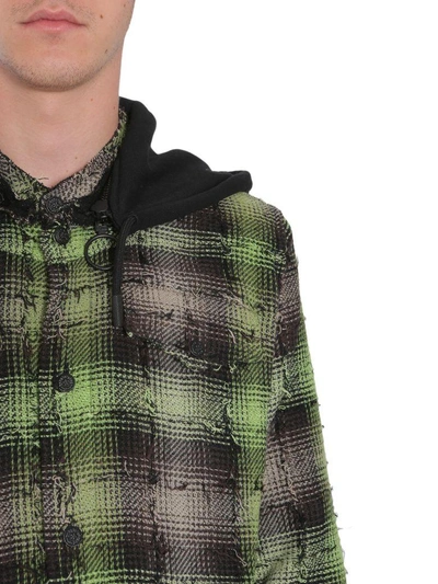 Shop Off-white Hooded Shirt In Multicolor