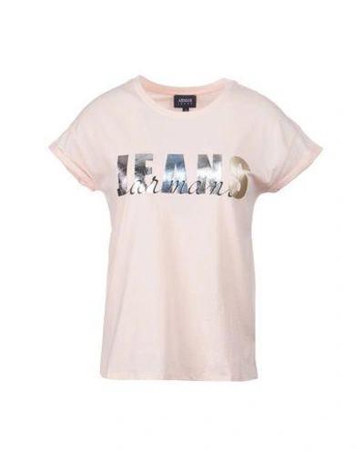 Shop Armani Jeans T-shirt In Light Pink
