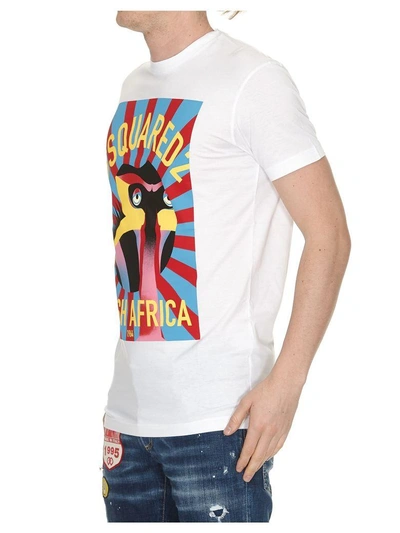 Shop Dsquared2 Africa Print T-shirt In White