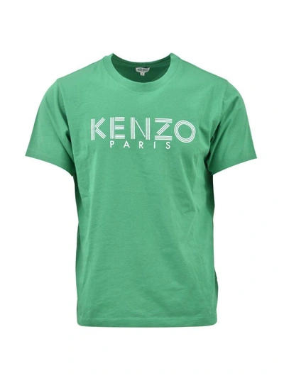 Shop Kenzo Logoed T-shirt Green In Emerald
