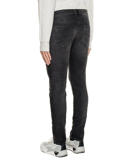 Shop Diesel Black Tepphar Denim Jeans