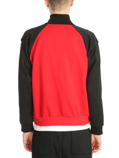 Shop Maison Margiela Red/black/white Cotton Sweatshirt