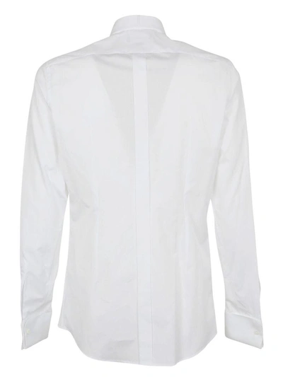 Shop Dolce & Gabbana Pleated Plastron Shirt In Bianco