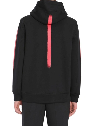 Shop Neil Barrett Hooded Sweatshirt With Zip In Nero