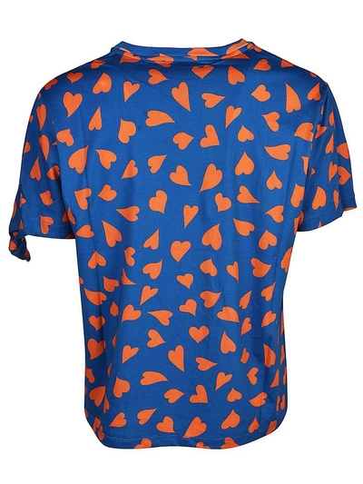 Shop Jw Anderson J.w. Anderson Printed Hearts T-shirt In Cerulean Blue