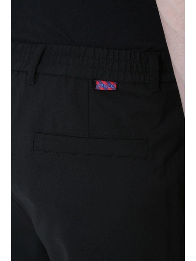 Shop Kenzo Black Wool Pants