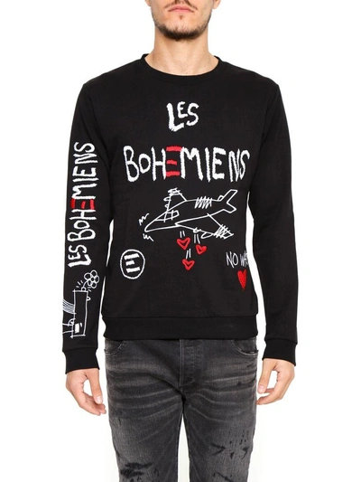 Shop Les Bohēmiens Peace Heart Sweatshirt In Black|nero