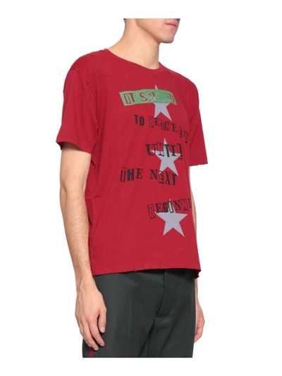 Shop Valentino Cotton Destroyed T-shirt In Rosso