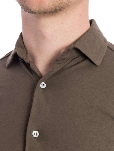 Shop Drumohr Shirt Polo Cotton In Verde Mimetico