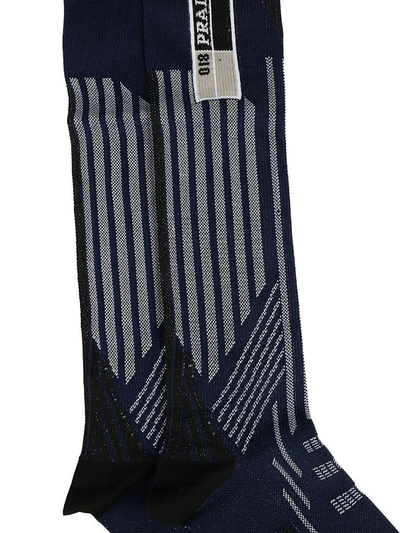 Shop Prada Socks In Navy+bianco
