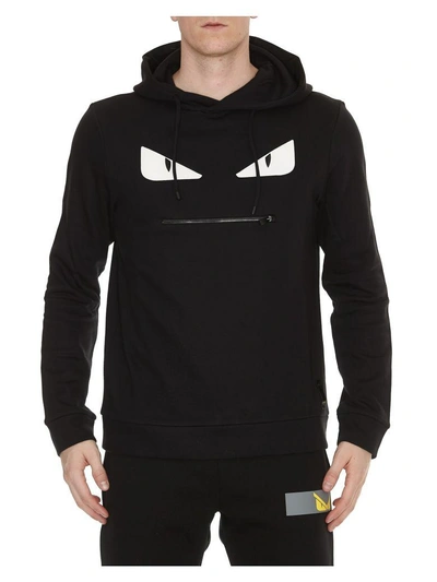 Shop Fendi Monster Hoodie In Black