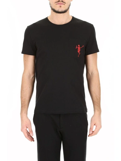Shop Alexander Mcqueen Cotton T-shirt With Embroidery In Basic