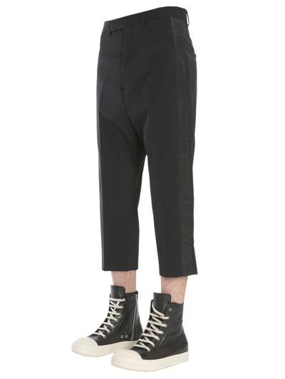 Shop Rick Owens Tux Astaires Cropped Trousers In Nero