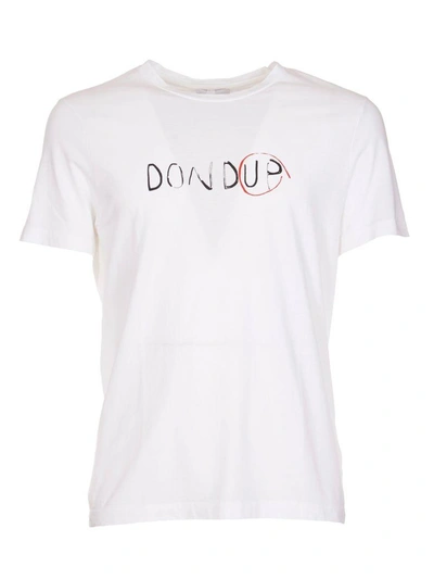 Shop Dondup Logo T-shirt In Bianco