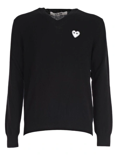 Shop Comme Des Garçons Play Sweater In Black