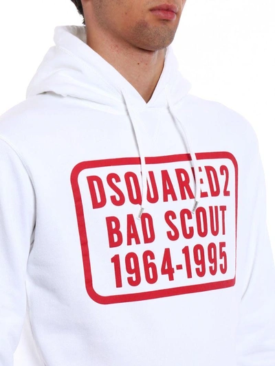 Dsquared2 Bad Scout Hoodie In Biancobianco | ModeSens