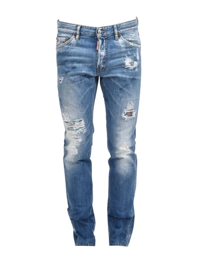 Shop Dsquared2 Ripped Cool Guy Jean In Light Blue