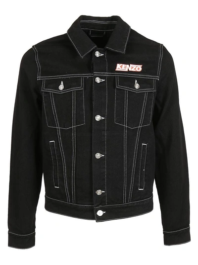 Shop Kenzo Logo Patch Shirt In Black