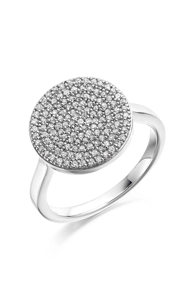 Shop Monica Vinader 'ava' Diamond Disc Ring In Silver