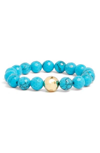 Shop Gorjana Power Gemstone Turquoise For Healing Bracelet In Turquoise/ Gold