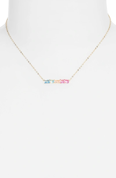 Shop Nadri Crystal Bar Pendant Necklace In Gold