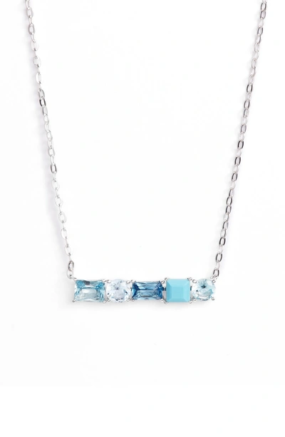 Shop Nadri Crystal Bar Pendant Necklace In Silver