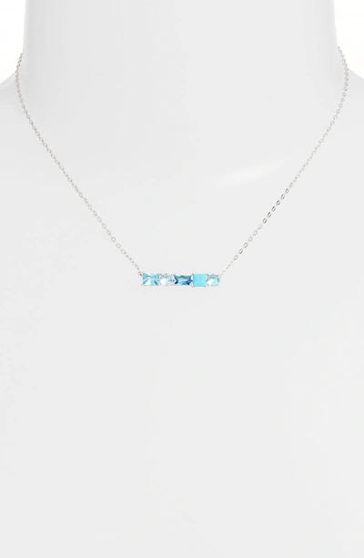 Shop Nadri Crystal Bar Pendant Necklace In Silver