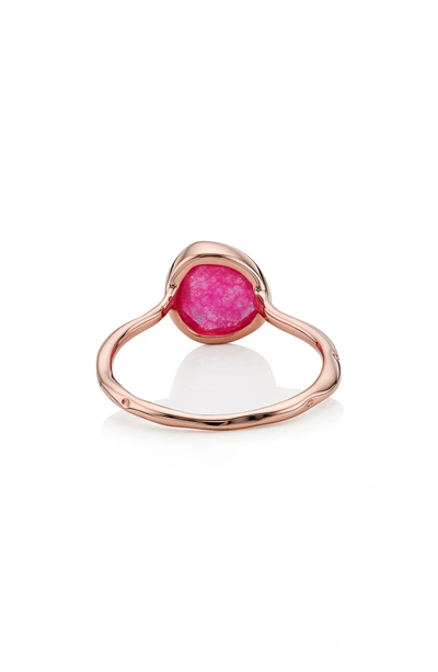 Shop Monica Vinader Siren Semiprecious Stone Stacking Ring In Pink Quartz/ Rose Gold