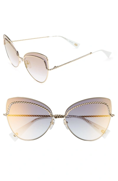 Shop Marc Jacobs 61mm Butterfly Sunglasses In Gold