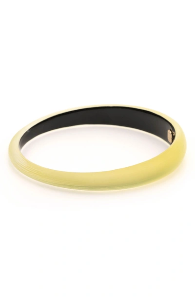 Shop Alexis Bittar Lucite Tapered Bangle In Titanium Yellow