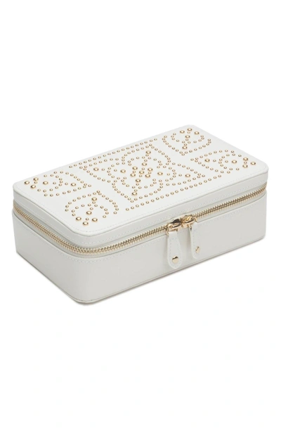 Shop Wolf 'marrakesh' Zip Jewelry Case - Ivory In Cream