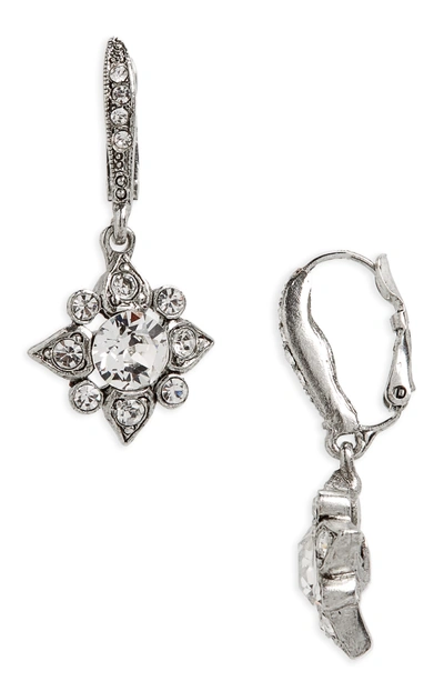 Shop Oscar De La Renta Delicate Crystal Drops In Crystal/ Si