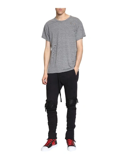 Shop Amiri Shotgun Cotton T-shirt In Grigio