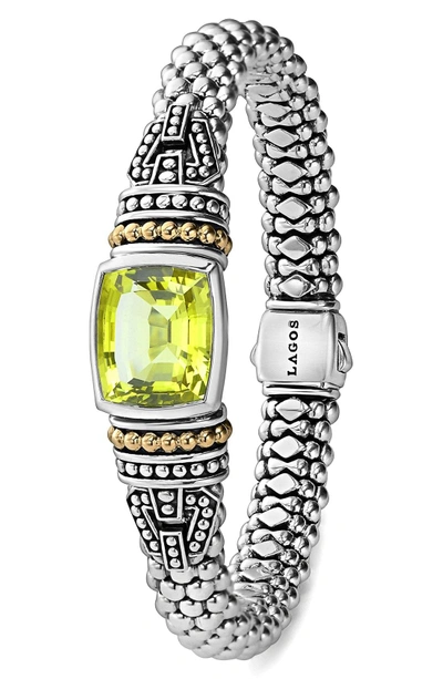 Shop Lagos 'caviar Color' Semiprecious Stone Bracelet In Green Quartz