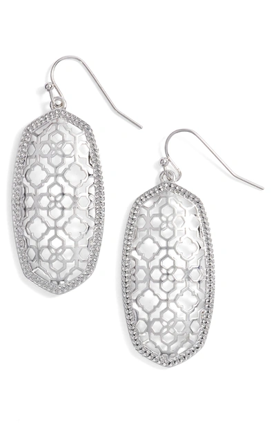 Shop Kendra Scott Elle Filigree Drop Earrings In Silver