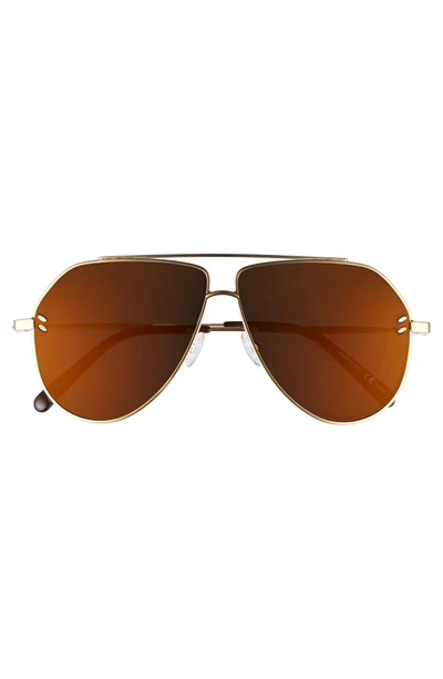 Shop Stella Mccartney 60mm Aviator Sunglasses - Gold/ Black