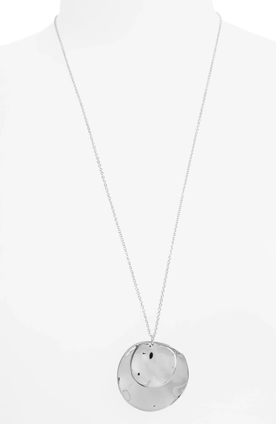 Shop Gorjana Chloe Long Cluster Pendant Necklace In Silver