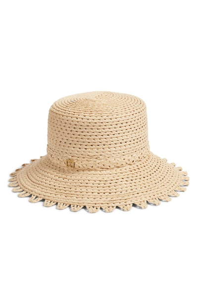 Shop Eric Javits Ibiza Squishee Bucket Hat - Brown In Flax