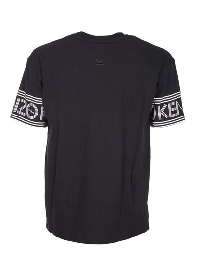Shop Kenzo Logo In Sleeve T-shirt In Nero