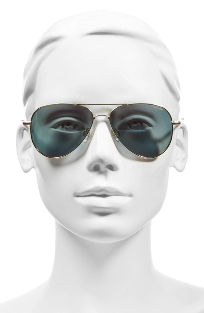 Shop Polaroid 56mm Polarized Aviator Sunglasses - Gold/ Brown Mirror/ Polarized