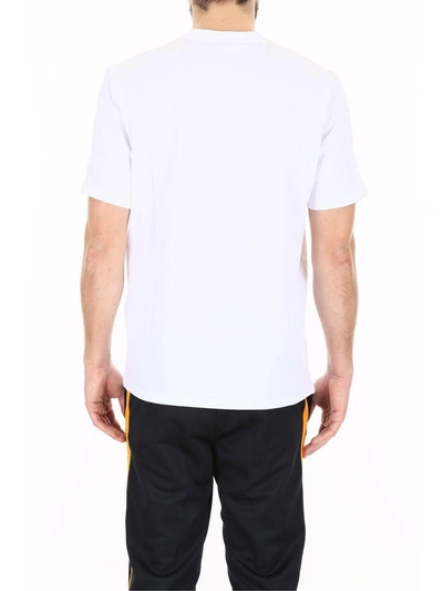 Shop Msgm Logo Print T-shirt In Bianco - Logo Nerobianco