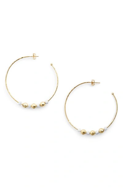 Shop Gorjana Gypset Hoop Earrings In Howlite/ Gold