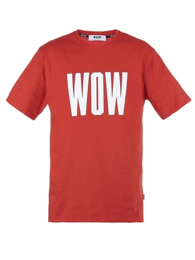 Shop Msgm Cotton T-shirt In Red