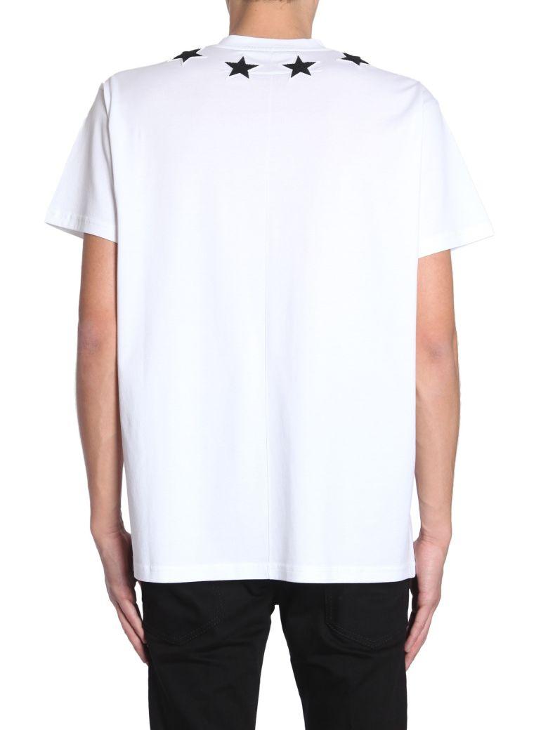 Givenchy Men's Star-patch Crewneck T-shirt In 100 White | ModeSens