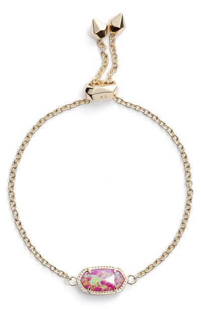 Shop Kendra Scott Elaina Bracelet In Pink Kyocera Opal/ Gold