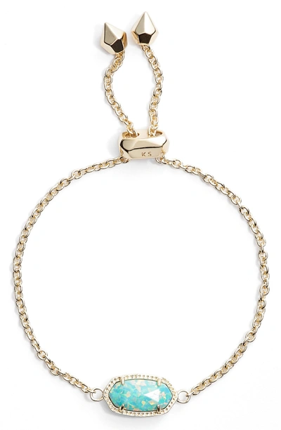 Shop Kendra Scott Elaina Bracelet In Aqua Kyocera Opal/ Gold