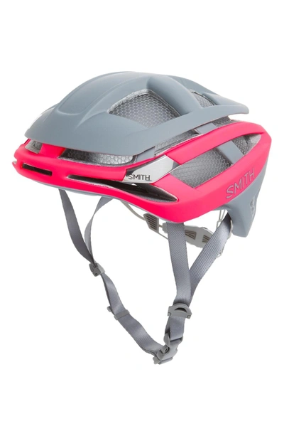 Shop Smith 'overtake With Aerocore(tm) Featuring Koroyd' Biking Racer Helmet - Pink In Matte Pink/ Charcoal