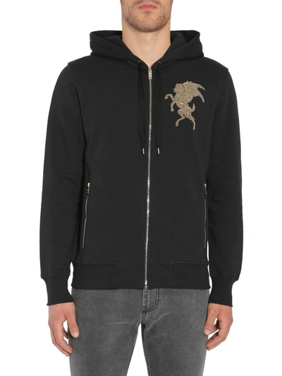 Shop Alexander Mcqueen Embroidered Sweatshirt In Nero