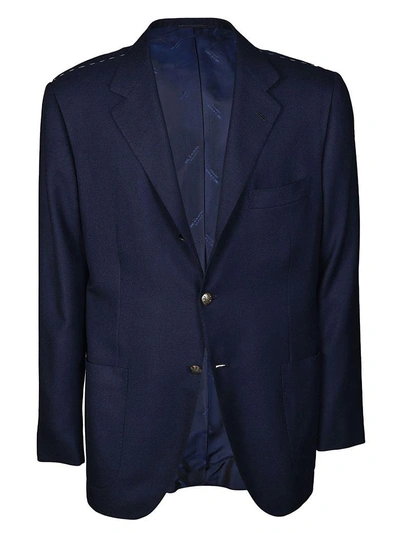 Shop Kiton Two Buttoned Blazer In Blue